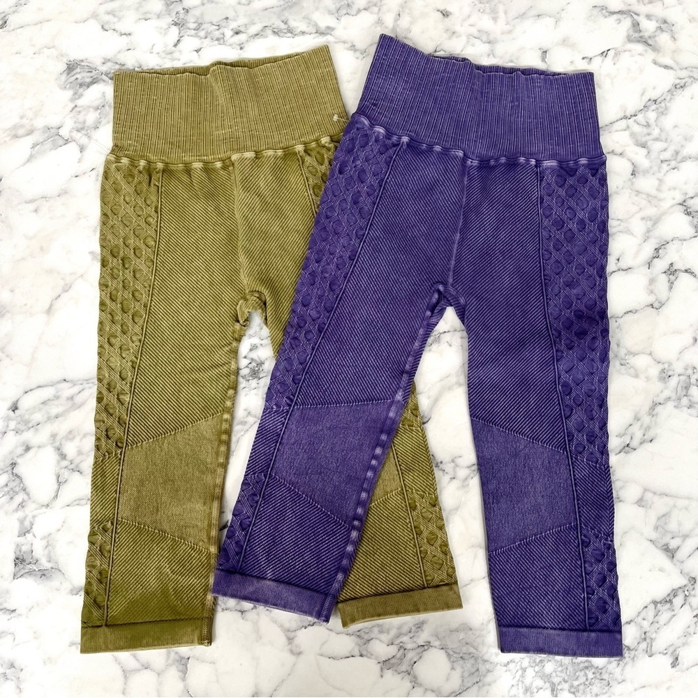 NWOT bundle Free People movement seamless cropped leggings green purple XS